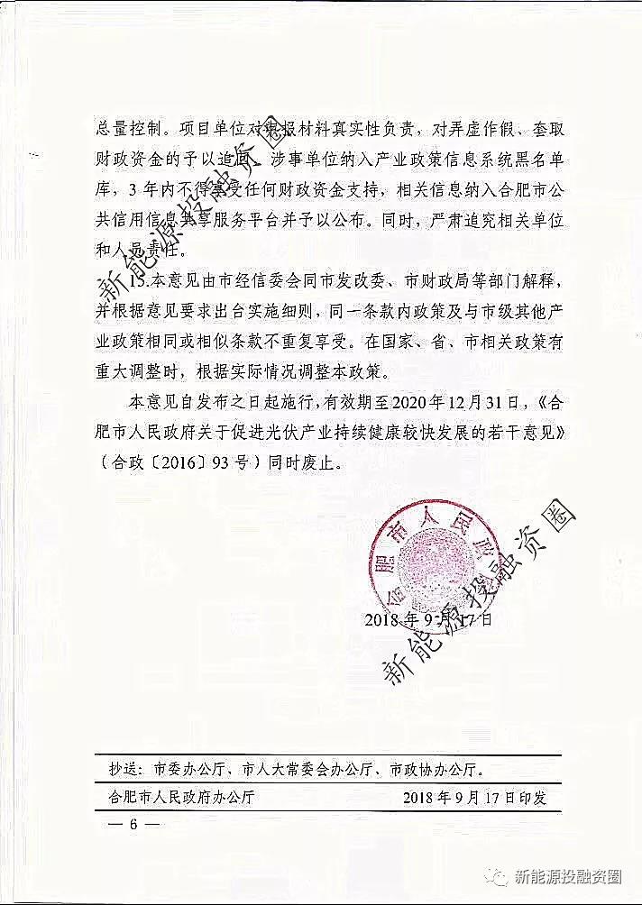 【重磅】合肥分布式光伏給予投資人0.15元/千瓦時(圖6)